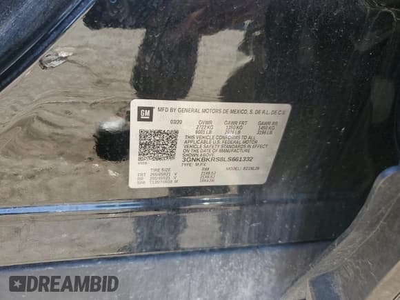 ✅ 2020 Chevrolet Blazer RS • VIN: 3GNKBKRS8LS661332 • Лот: 84374985. Опубликован ранее на Copart с пробегом 52 982 миль. Бесплатный доступ к архиву аукционных продаж из США и подробный отчёт об истории автомобиля на DreamBid. Изображение 12.