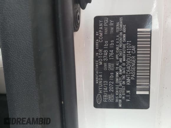 ✅ 2013 Hyundai Veloster w/Gray Int • VIN: KMHTC6AD9DU141071 • Lot: 63495074. Wystawiony na Copart z przebiegiem 52 061 mil. Bezpłatny archiwum sprzedaży aukcyjnych z USA i szczegółowy raport historii pojazdu na DreamBid. Zdjęcie 12.