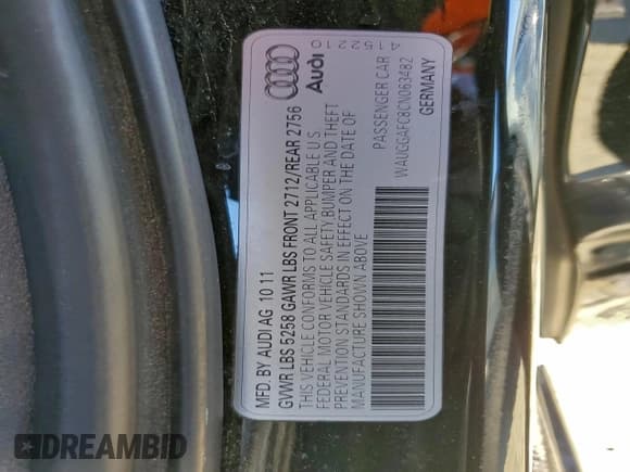 ✅ 2012 Audi A6 Premium Plus • VIN: WAUGGAFC8CN063482 • Lot: 92764915. Wystawiony na Copart z przebiegiem 176 429 mil. Bezpłatny archiwum sprzedaży aukcyjnych z USA i szczegółowy raport historii pojazdu na DreamBid. Zdjęcie 13.