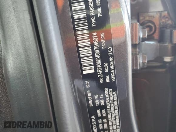 ✅ 2021 Alfa Romeo Giulia Quadrifoglio • VIN: ZARFAMEV5M7646074 • Lot: 46932545. Wystawiony na Copart z przebiegiem 21 797 mil. Bezpłatny archiwum sprzedaży aukcyjnych z USA i szczegółowy raport historii pojazdu na DreamBid. Zdjęcie 13.