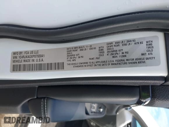 ✅ 2023 Jeep Grand Cherokee Altitude • VIN: 1C4RJKAGXP8793041 • Lot: 41470466. Listed on IAAI with 15,477 mi. Free auction sales archive from the USA and detailed vehicle history report at DreamBid. Image 9.