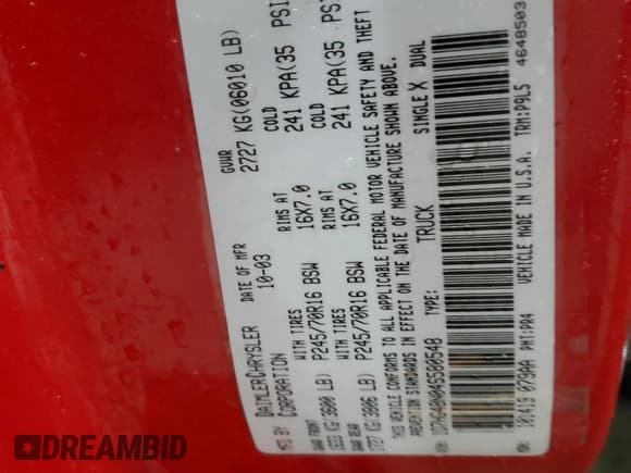 ✅ 2004 Dodge Dakota SLT • VIN: 1D7HG48N04S580548 • Lot: 82242294. Wystawiony na Copart z przebiegiem 146 500 mil. Bezpłatny archiwum sprzedaży aukcyjnych z USA i szczegółowy raport historii pojazdu na DreamBid. Zdjęcie 13.