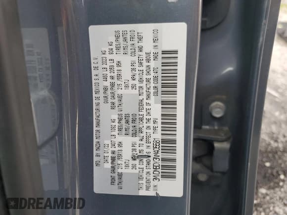 ✅ 2022 Mazda CX-30 Premium • VIN: 3MVDMBDY3NM405581 • Lot: 82549155. Listed on Copart with 60,605 mi. Free auction sales archive from the USA and detailed vehicle history report at DreamBid. Image 13.