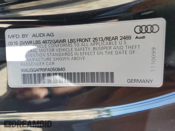 ✅ 2015 Audi S5 Premium Plus • VIN: WAUGGAFR9FA050840 • Lot: 64470315. Wystawiony na Copart z przebiegiem 47 379 mil. Bezpłatny archiwum sprzedaży aukcyjnych z USA i szczegółowy raport historii pojazdu na DreamBid. Zdjęcie 12.