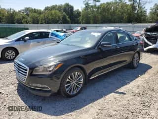 2016 Hyundai Genesis 3.8L with VIN KMHGN4JE3GU140186, listed as a Copart auction lot 80061255 with 110,551 mi miles and Salvage title. Bid and sale history available at DreamBid. Image 1.