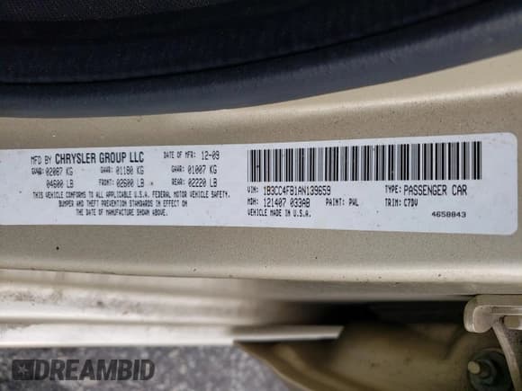 ✅ 2010 Dodge Avenger SXT • VIN: 1B3CC4FB1AN139659 • Lot: 70983584. Wystawiony na Copart z przebiegiem Nie podano. Bezpłatny archiwum sprzedaży aukcyjnych z USA i szczegółowy raport historii pojazdu na DreamBid. Zdjęcie 13.