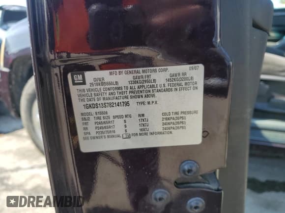 ✅ 2008 GMC Envoy SLE1 • VIN: 1GKDS13S782141795 • Lot: 71544624. Listed on Copart with 100,256 mi. Free auction sales archive from the USA and detailed vehicle history report at DreamBid. Image 13.