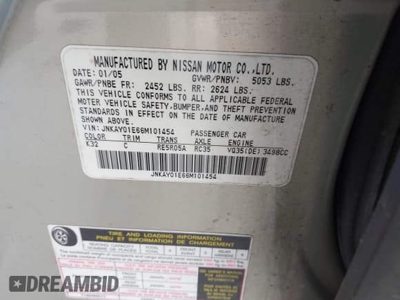 ✅ 2006 Infiniti M • VIN: JNKAY01E66M101454 • Lot: 43848238. Listed on IAAI with 138,577 mi. Free auction sales archive from the USA and detailed vehicle history report at DreamBid. Image 9.