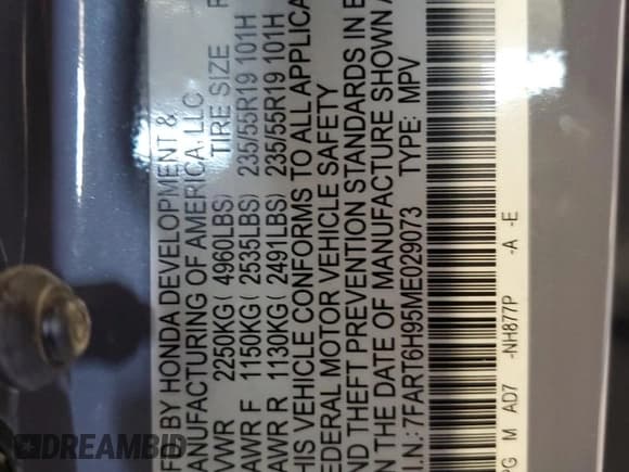 ✅ 2021 Honda CR-V Touring • VIN: 7FART6H95ME029073 • Lot: 63759815. Wystawiony na Copart z przebiegiem 96 568 mil. Bezpłatny archiwum sprzedaży aukcyjnych z USA i szczegółowy raport historii pojazdu na DreamBid. Zdjęcie 14.