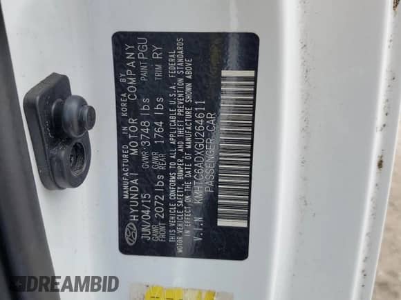 2016 Hyundai Veloster с VIN KMHTC6ADXGU264611, выставлен на аукционе Copart как лот 62671474 с пробегом 106 102 миль миль и Списание • Salvage title. История ставок и продаж доступна на DreamBid. Изображение 15.