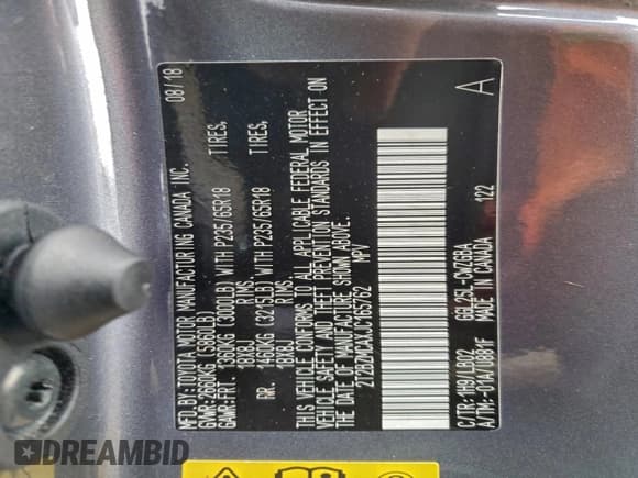 ✅ 2018 Lexus RX 350 • VIN: 2T2BZMCAXJC165762 • Lot: 94924695. Listed on Copart with 73,881 mi. Free auction sales archive from the USA and detailed vehicle history report at DreamBid. Image 13.