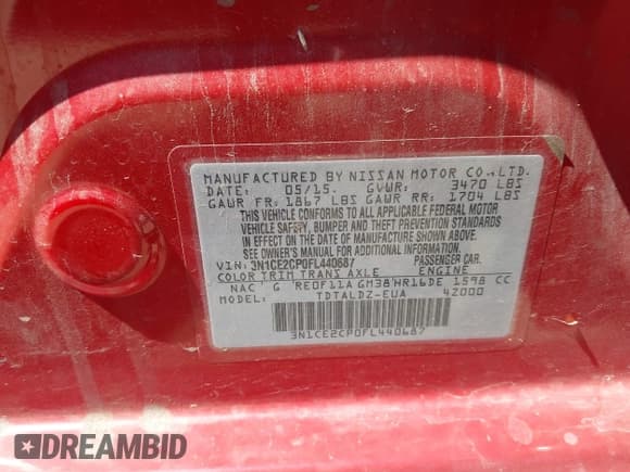 ✅ 2015 Nissan Note SR • VIN: 3N1CE2CP0FL440687 • Lot: 42719691. Listed on IAAI with 91,903 mi. Free auction sales archive from the USA and detailed vehicle history report at DreamBid. Image 9.