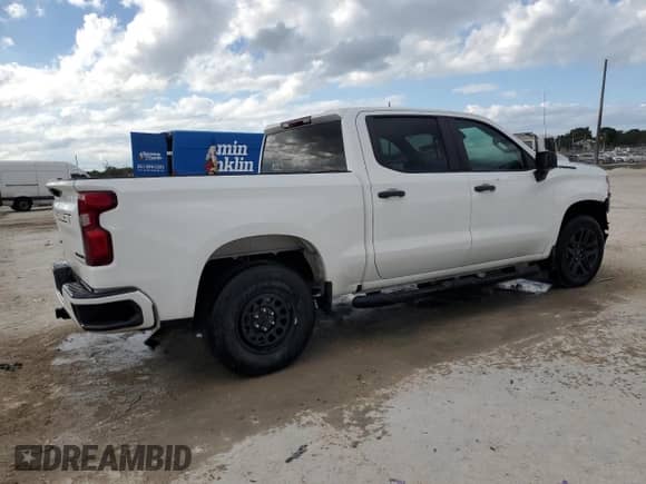 2023 Chevrolet Silverado 1500 Custom with VIN 1GCPABEK7PZ151506, listed as a Copart auction lot 90691455 with 34,591 mi miles and Clean title. Bid and sale history available at DreamBid. Image 3.