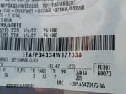 ✅ 2004 Ford Focus SE • VIN: 1FAFP34334W177338 • Lot: 42003202. Listed on IAAI with 190,581 mi. Free auction sales archive from the USA and detailed vehicle history report at DreamBid. Image 9.