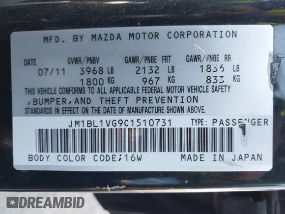 ✅ 2012 Mazda 3 i Touring • VIN: JM1BL1VG9C1510731 • Lot: 41760723. Wystawiony na IAAI z przebiegiem 196 518 mil. Bezpłatny archiwum sprzedaży aukcyjnych z USA i szczegółowy raport historii pojazdu na DreamBid. Zdjęcie 9.