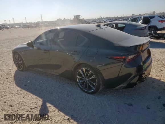 2025 Lexus IS 350 F Sport with VIN JTHGZ1E21S5038216, listed as a Copart auction lot 86664885 with 4,705 mi miles and Salvage title. Bid and sale history available at DreamBid. Image 2.