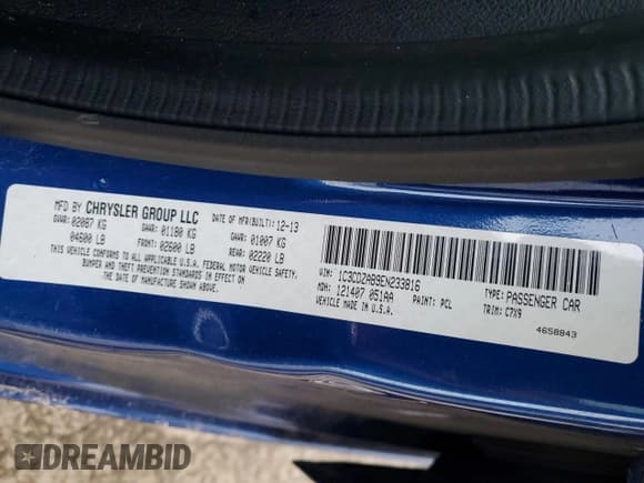 ✅ 2014 Dodge Avenger SE • VIN: 1C3CDZAB9EN233816 • Lot: 84810374. Wystawiony na Copart z przebiegiem Nie podano. Bezpłatny archiwum sprzedaży aukcyjnych z USA i szczegółowy raport historii pojazdu na DreamBid. Zdjęcie 13.