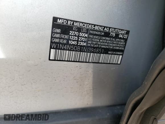 ✅ 2022 Mercedes-Benz GLA 45 AMG • VIN: W1N4N5DB1NJ396851 • Lot: 86574214. Listed on Copart with 26,872 mi. Free auction sales archive from the USA and detailed vehicle history report at DreamBid. Image 14.