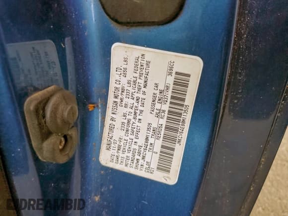 ✅ 2008 Infiniti G37 Journey • VIN: JNKCV64E98M113505 • Lot: 93353355. Listed on Copart with Not provided. Free auction sales archive from the USA and detailed vehicle history report at DreamBid. Image 12.