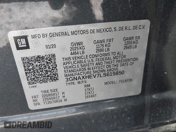 ✅ 2020 Chevrolet Equinox LS • VIN: 3GNAXHEV7LS619850 • Lot: 43511955. Wystawiony na IAAI z przebiegiem 47 118 mil. Bezpłatny archiwum sprzedaży aukcyjnych z USA i szczegółowy raport historii pojazdu na DreamBid. Zdjęcie 9.