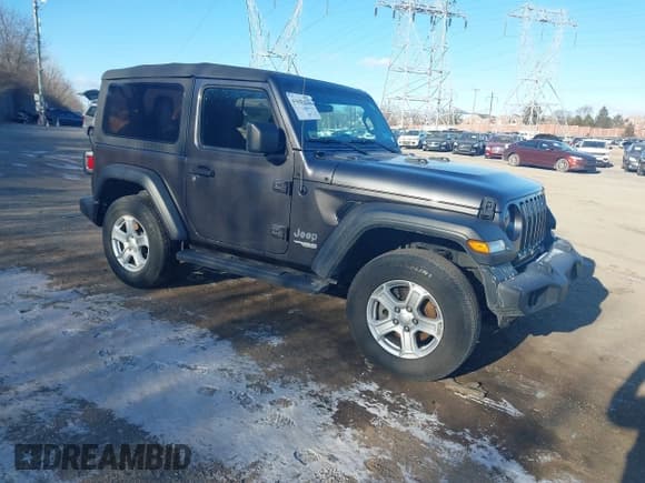 ✅ 2020 Jeep Wrangler Sport S • VIN: 1C4GJXAN8LW207543 • Lot: 41630531. Listed on IAAI with 22,621 mi. Free auction sales archive from the USA and detailed vehicle history report at DreamBid. Image 1.