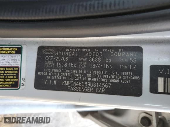 ✅ 2009 Hyundai Accent Auto GLS • VIN: KMHCN46C89U314567 • Лот: 47669885. Опубликован ранее на Copart с пробегом 127 452 миль. Бесплатный доступ к архиву аукционных продаж из США и подробный отчёт об истории автомобиля на DreamBid. Изображение 12.