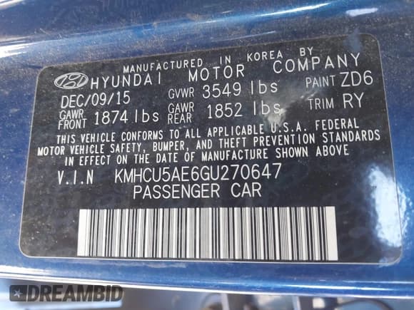 ✅ 2016 Hyundai Accent Sport • VIN: KMHCU5AE6GU270647 • Лот: 42201840. Опубликован ранее на IAAI с пробегом 101 473 миль. Бесплатный доступ к архиву аукционных продаж из США и подробный отчёт об истории автомобиля на DreamBid. Изображение 9.