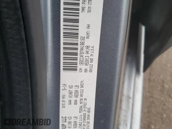 ✅ 2010 Dodge Avenger SXT • VIN: 1B3CC4FB7AN186162 • Lot: 68533644. Listed on Copart with 124,832 mi. Free auction sales archive from the USA and detailed vehicle history report at DreamBid. Image 12.