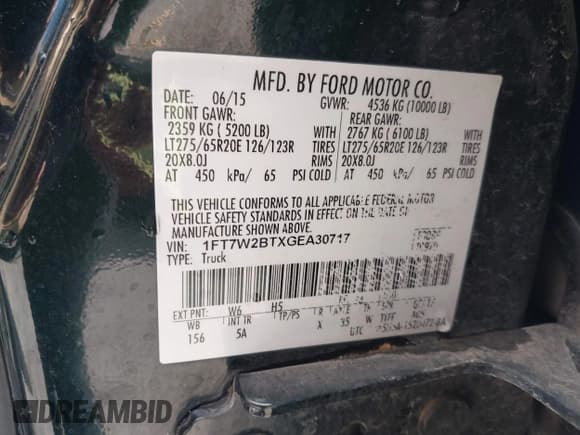 ✅ 2016 Ford F-250 Lariat • VIN: 1FT7W2BTXGEA30717 • Lot: 43572940. Listed on IAAI with 191,534 mi. Free auction sales archive from the USA and detailed vehicle history report at DreamBid. Image 9.