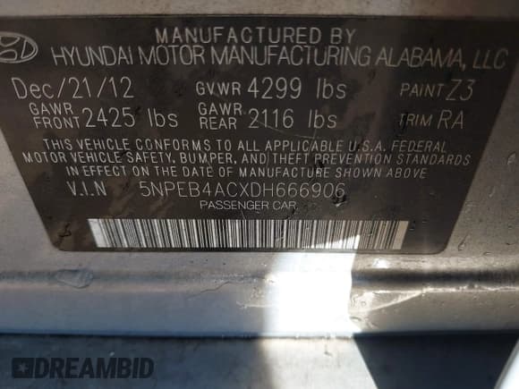 ✅ 2013 Hyundai Sonata GLS • VIN: 5NPEB4ACXDH666906 • Лот: 43455729. Опубликован ранее на IAAI с пробегом 257 382 миль. Бесплатный доступ к архиву аукционных продаж из США и подробный отчёт об истории автомобиля на DreamBid. Изображение 9.