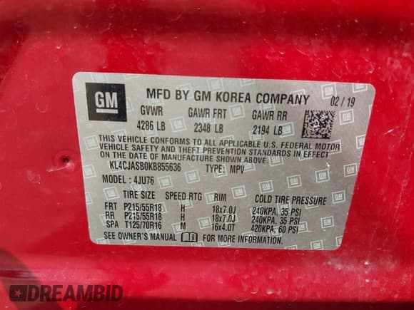 ✅ 2019 Buick Encore Preferred • VIN: KL4CJASB0KB855636 • Lot: 43303883. Wystawiony na IAAI z przebiegiem 90 134 mil. Bezpłatny archiwum sprzedaży aukcyjnych z USA i szczegółowy raport historii pojazdu na DreamBid. Zdjęcie 9.