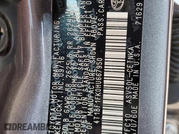 ✅ 2017 Toyota Camry LE • VIN: 4T1BF1FK0HU667950 • Lot: 90347685. Wystawiony na Copart z przebiegiem 101 670 mil. Bezpłatny archiwum sprzedaży aukcyjnych z USA i szczegółowy raport historii pojazdu na DreamBid. Zdjęcie 12.