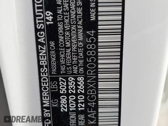 ✅ 2022 Mercedes-Benz C 300 • VIN: W1KAF4GBXNR058854 • Lot: 71638695. Listed on Copart with 11,305 mi. Free auction sales archive from the USA and detailed vehicle history report at DreamBid. Image 13.