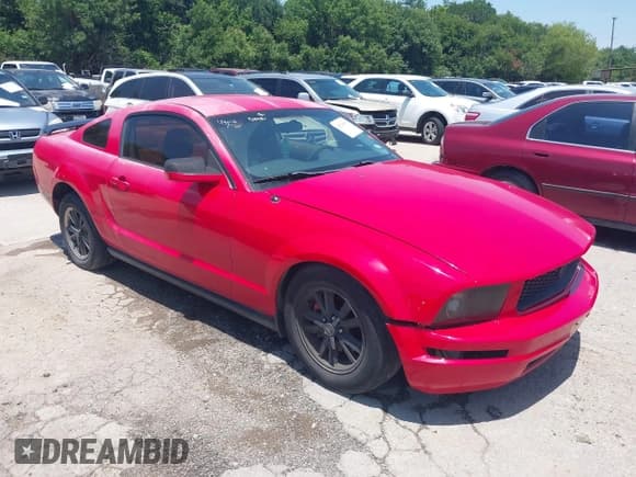 ✅ 2005 Ford Mustang Deluxe • VIN: 1ZVFT80N855144821 • Lot: 42526806. Listed on IAAI with 159,241 mi. Free auction sales archive from the USA and detailed vehicle history report at DreamBid. Image 1.