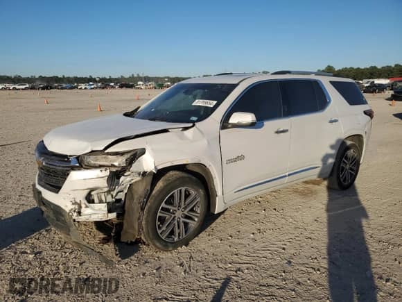 2022 Chevrolet Traverse High Country z VIN 1GNERNKW3NJ192968, wystawiony jako Copart lot #81289654 z przebiegiem 42 420 mil mil oraz Szkoda całkowita • Salvage title. Historia ofert i sprzedaży dostępna na DreamBid. Obrazek 1.