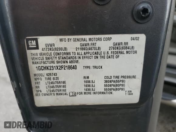 ✅ 2002 Chevrolet Silverado 2500HD LT • VIN: 1GCHK231X2F218640 • Лот: 68016825. Опубликован ранее на Copart с пробегом Не указан. Бесплатный доступ к архиву аукционных продаж из США и подробный отчёт об истории автомобиля на DreamBid. Изображение 13.