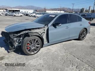 ✅ 2023 Infiniti Q50 Red Sport 400 • VIN: JN1FV7DP3PM570348 • Lot: 80996414. Listed on Copart with 35,011 mi. Free auction sales archive from the USA and detailed vehicle history report at DreamBid. Image 1.