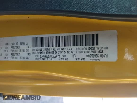 ✅ 2008 Jeep Wrangler Unlimited X • VIN: 1J4GA39178L632670 • Lot: 42888116. Listed on IAAI with Not provided. Free auction sales archive from the USA and detailed vehicle history report at DreamBid. Image 9.