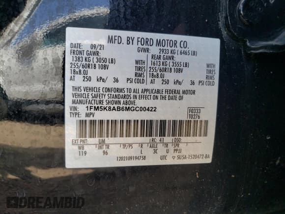 ✅ 2021 Ford Police Interceptor Utility • VIN: 1FM5K8AB6MGC00422 • Lot: 55836715. Wystawiony na Copart z przebiegiem 75 002 mil. Bezpłatny archiwum sprzedaży aukcyjnych z USA i szczegółowy raport historii pojazdu na DreamBid. Zdjęcie 12.