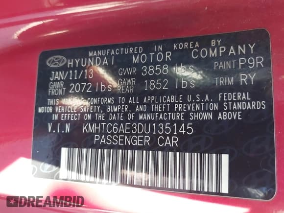 ✅ 2013 Hyundai Veloster Turbo • VIN: KMHTC6AE3DU135145 • Lot: 41767388. Wystawiony na IAAI z przebiegiem 162 234 mil. Bezpłatny archiwum sprzedaży aukcyjnych z USA i szczegółowy raport historii pojazdu na DreamBid. Zdjęcie 9.