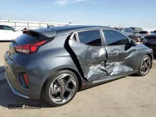 2019 Hyundai Veloster Turbo R-Spec with VIN KMHTH6AB2KU009444, listed as a Copart auction lot 72815484 with 77,510 mi miles and Salvage title. Bid and sale history available at DreamBid. Image 3.