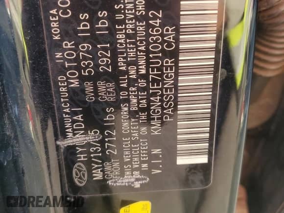 2015 Hyundai Genesis 3.8L z VIN KMHGN4JE7FU103642, wystawiony jako Copart lot #79487494 z przebiegiem 109 029 mil mil oraz Szkoda całkowita • Salvage title. Historia ofert i sprzedaży dostępna na DreamBid. Obrazek 12.