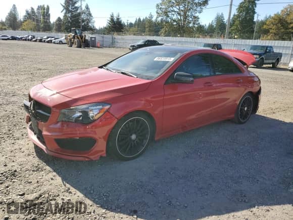 2016 Mercedes-Benz CLA 250 with VIN WDDSJ4EB8GN367612, listed as a Copart auction lot 86820915 with 137,666 mi miles and Salvage title. Bid and sale history available at DreamBid. Image 1.