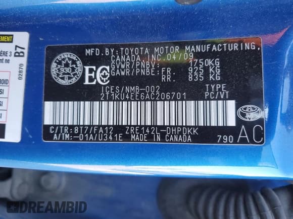 ✅ 2010 Toyota Matrix • VIN: 2T1KU4EE6AC206701 • Лот: 85828685. Опубликован ранее на Copart с пробегом Не указан. Бесплатный доступ к архиву аукционных продаж из США и подробный отчёт об истории автомобиля на DreamBid. Изображение 12.