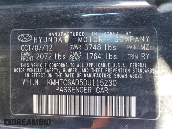 ✅ 2013 Hyundai Veloster w/Black Int • VIN: KMHTC6AD5DU115230 • Lot: 42594635. Wystawiony na Copart z przebiegiem 101 364 mil. Bezpłatny archiwum sprzedaży aukcyjnych z USA i szczegółowy raport historii pojazdu na DreamBid. Zdjęcie 12.