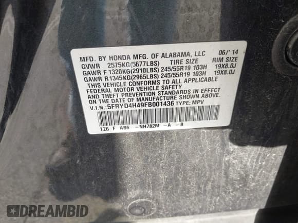 ✅ 2015 Acura MDX Technology • VIN: 5FRYD4H49FB001436 • Lot: 43699357. Listed on IAAI with 179,907 mi. Free auction sales archive from the USA and detailed vehicle history report at DreamBid. Image 9.