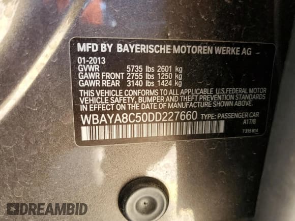 ✅ 2013 BMW 7 Series 750i • VIN: WBAYA8C50DD227660 • Лот: 71820475. Опубликован ранее на Copart с пробегом 120 533 миль. Бесплатный доступ к архиву аукционных продаж из США и подробный отчёт об истории автомобиля на DreamBid. Изображение 12.