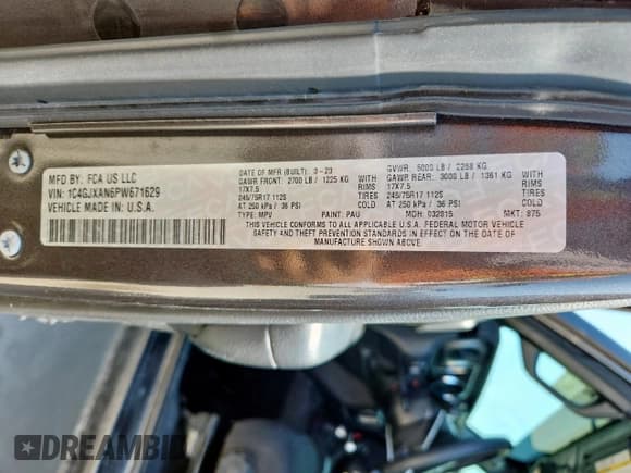 ✅ 2023 Jeep Wrangler Sport S • VIN: 1C4GJXAN6PW671629 • Lot: 65751245. Listed on Copart with 31,740 mi. Free auction sales archive from the USA and detailed vehicle history report at DreamBid. Image 12.