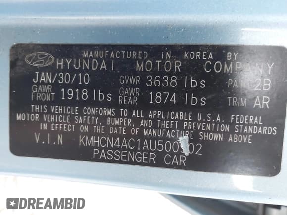 ✅ 2010 Hyundai Accent GLS • VIN: KMHCN4AC1AU500902 • Лот: 41974344. Опубликован ранее на IAAI с пробегом 96 052 миль. Бесплатный доступ к архиву аукционных продаж из США и подробный отчёт об истории автомобиля на DreamBid. Изображение 9.