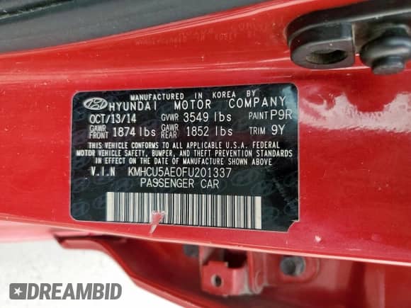 ✅ 2015 Hyundai Accent Sport • VIN: KMHCU5AE0FU201337 • Лот: 81059835. Опубликован ранее на Copart с пробегом 108 051 миль. Бесплатный доступ к архиву аукционных продаж из США и подробный отчёт об истории автомобиля на DreamBid. Изображение 12.